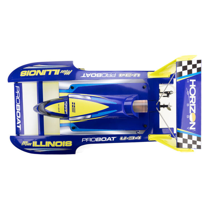 PRB-2072T1 Pro Boat 34" U-34, Miss Illinois, Hydro  ***YOU will need this part # SPMXC2010 and SPMX54S100H5 (x2)  to run this boat