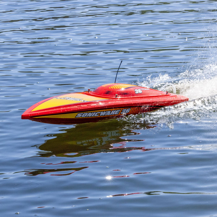 PRB-2171T2 Pro Boat Sonicwake 36" V3, Self-Righting V-Hull RTR - Red