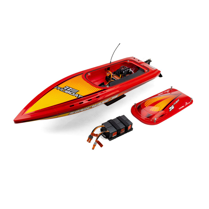 PRB-2171T2 Pro Boat Sonicwake 36" V3, Self-Righting V-Hull RTR - Red