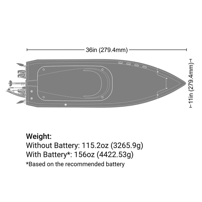 PRB-2171T2 Pro Boat Sonicwake 36" V3, Self-Righting V-Hull RTR - Red