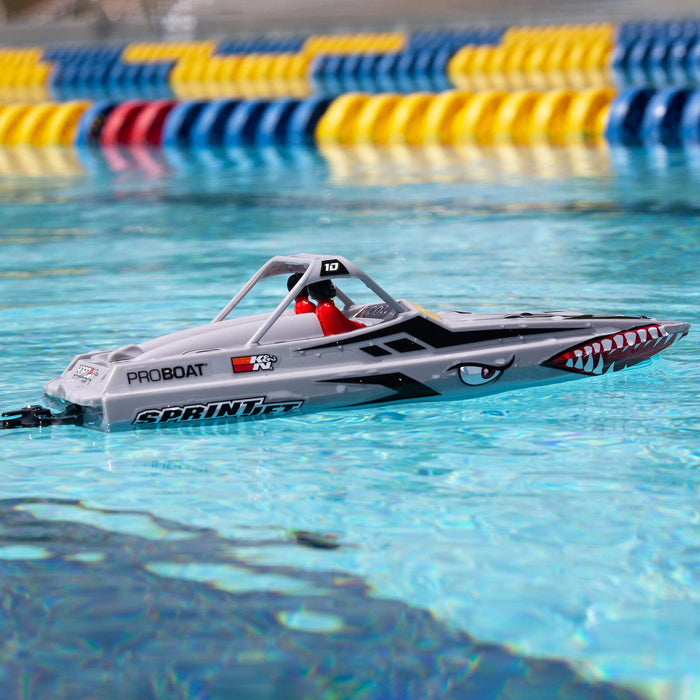 PRB08045T1  Sprintjet 9-inch Self-Right Jet Boat RTR, Silver   Sold Separately extra battery please ORDERDYNB6223 )