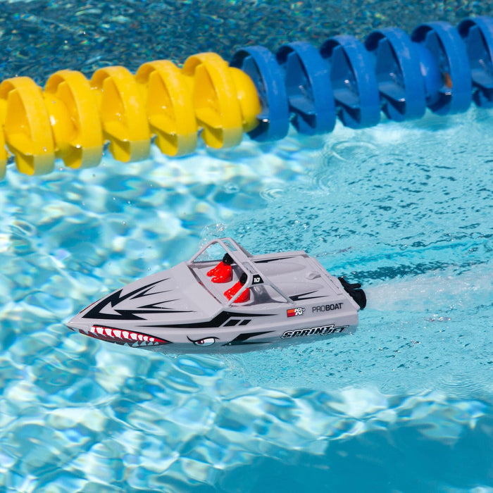 PRB08045T1  Sprintjet 9-inch Self-Right Jet Boat RTR, Silver   Sold Separately extra battery please ORDERDYNB6223 )