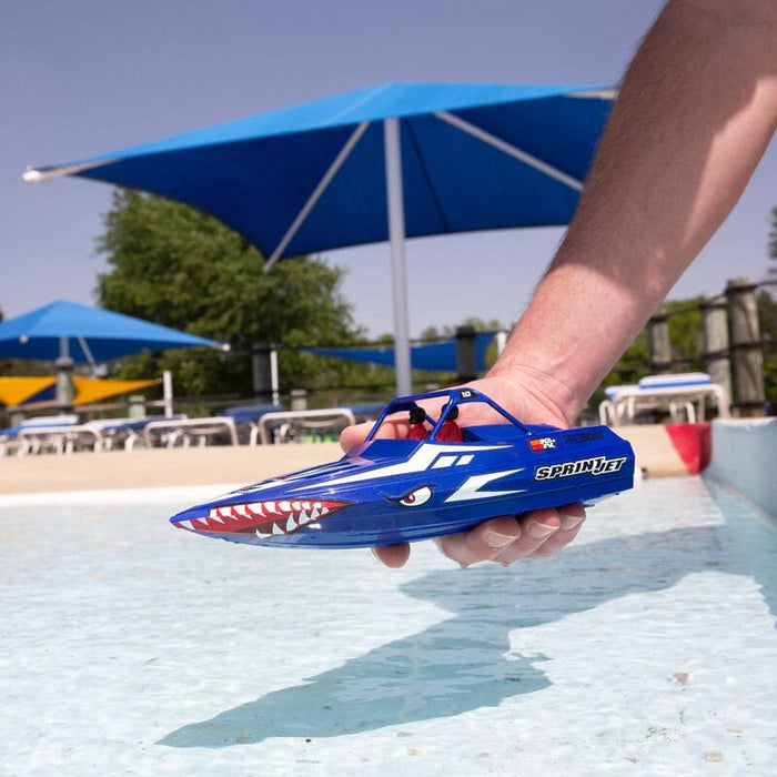 PRB08045T2  Sprintjet 9-inch Self-Right Jet Boat RTR, Blue (Sold Separately extra battery please ORDER DYNB6223 )