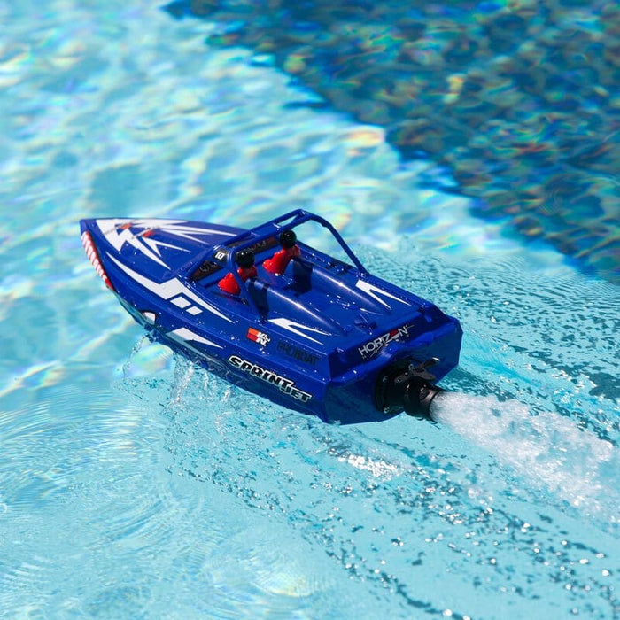 PRB08045T2  Sprintjet 9-inch Self-Right Jet Boat RTR, Blue (Sold Separately extra battery please ORDER DYNB6223 )