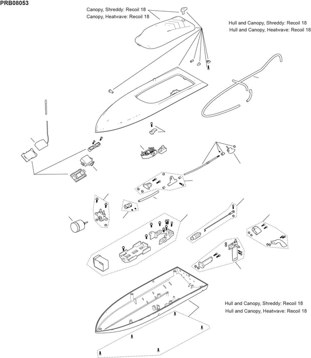 PRB08053T2 Recoil 2 18" Self-Righting Brushless Deep-V RTR, Heatwave (Sold Separately extra battery please ORDER SPMX13003S30M )