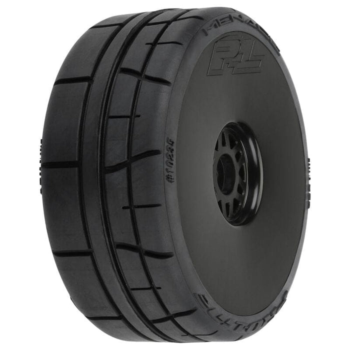 PRO1023510 1/8 Menace HP BELTED Speed Run F/R Tires Mounted 17mm Black (2)