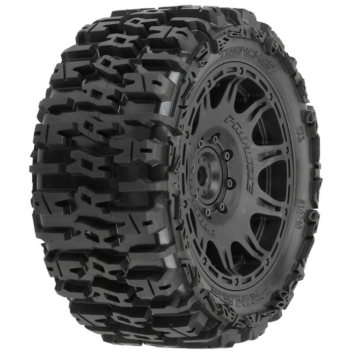 PRO1024010 1/6 Trencher F/R 5.7? Tires Mounted 24mm Black Raid 8x48 Hex (2)