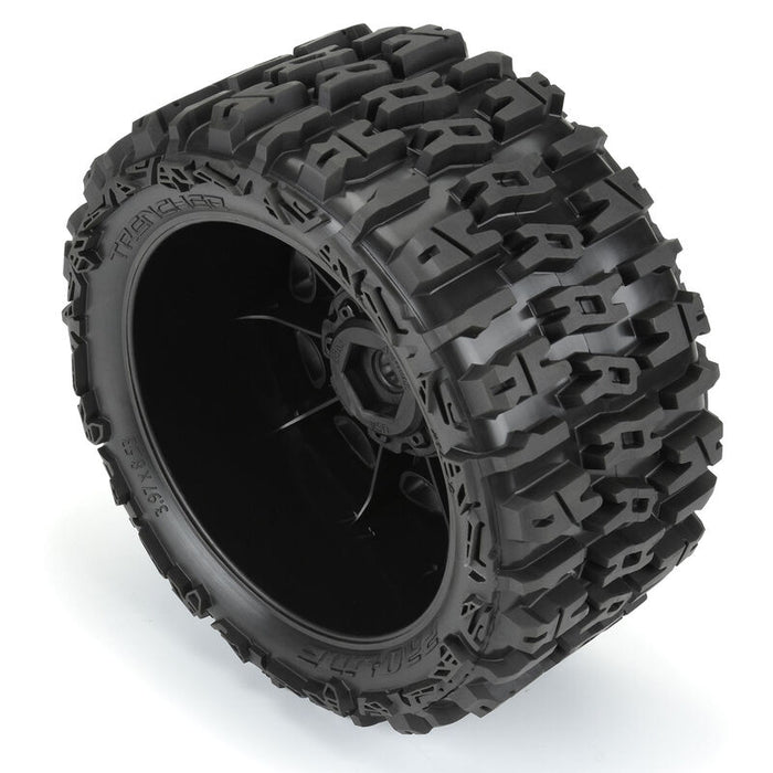 PRO1024010 1/6 Trencher F/R 5.7? Tires Mounted 24mm Black Raid 8x48 Hex (2)