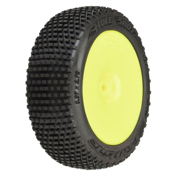 PRO1031712 1/14 Hole Shot 3.0 F/R Tire MTD 12mm Yellow Velocity (4) Typhon GROM