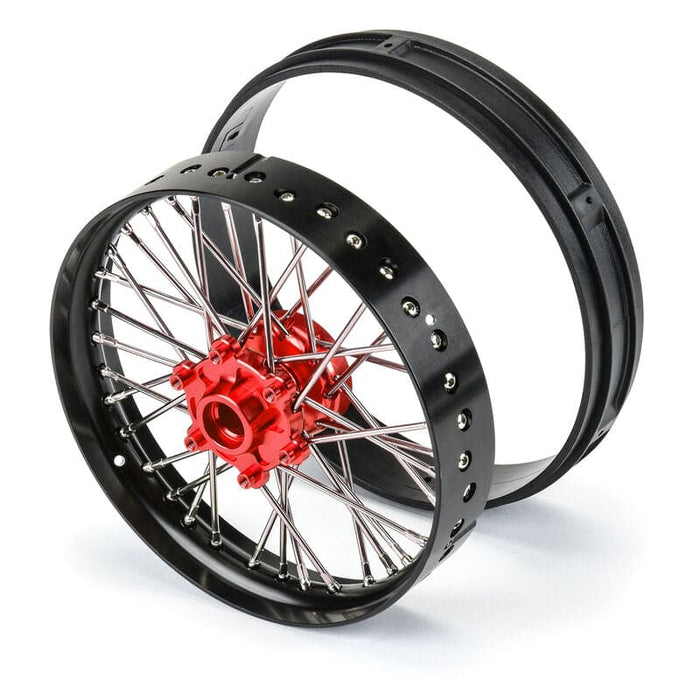 PRO283600T2 1/4 Pro-Spec Aluminum V2 Bead Front Wheel Black/Red (1): Promoto-MX