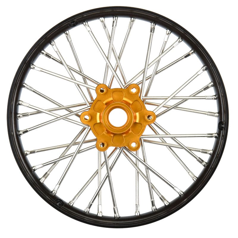 rin PRO283600T3 1/4 Pro-Spec Aluminum V2 Bead Front Wheel Black/Gold (1):