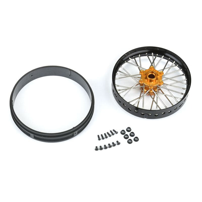 PRO283600T3 1/4 Pro-Spec Aluminum V2 Bead Front Wheel Black/Gold (1): Promoto-MX