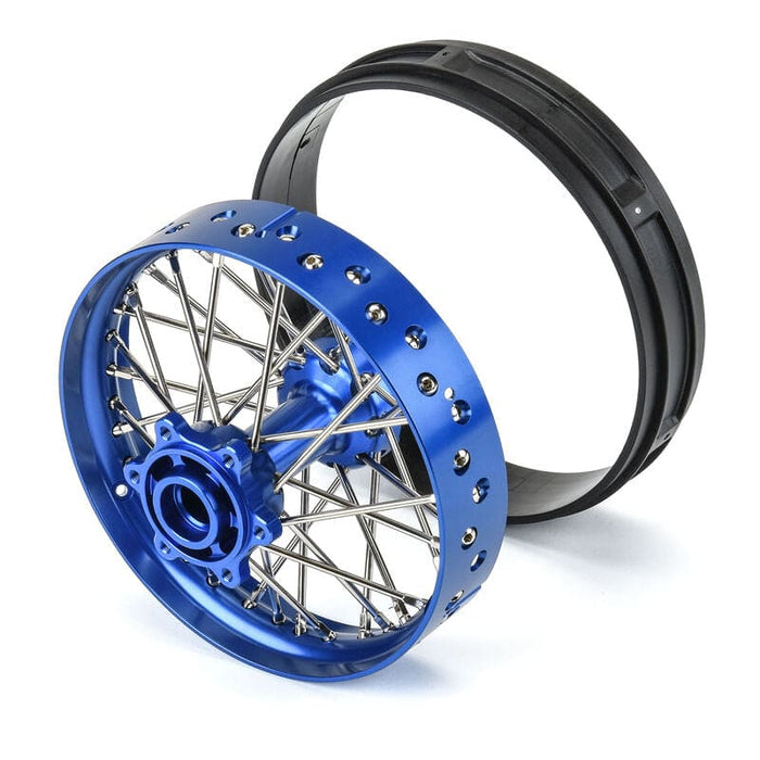 PRO283700T1 1/4 Pro-Spec Aluminum V2 Bead Rear Wheel Blue/Blue (1): Promoto-MX