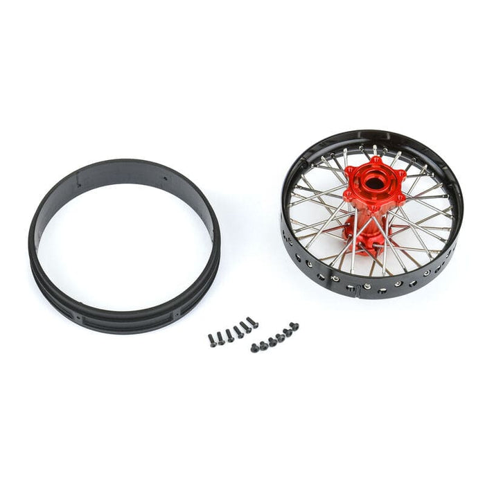 PRO283700T2 1/4 Pro-Spec Aluminum V2 Bead Rear Wheel Black/Red (1): Promoto-MX