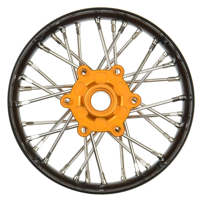 PRO284700T3 1/4 Pro-Spec Aluminum V2 Bead Front Wheel Black/Gold (1): Promoto-SM