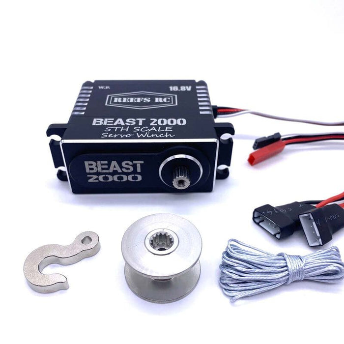 SEHREEFS117 Beast 2000 1/5 Scale Digital Metal Gear Waterproof Winch Servo, Black
