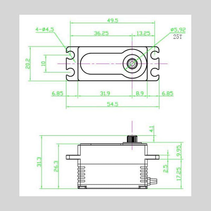 SEHREEFS24 299:LP Low Profile Digital Metal Gear Waterproof Programmable Servo, Black