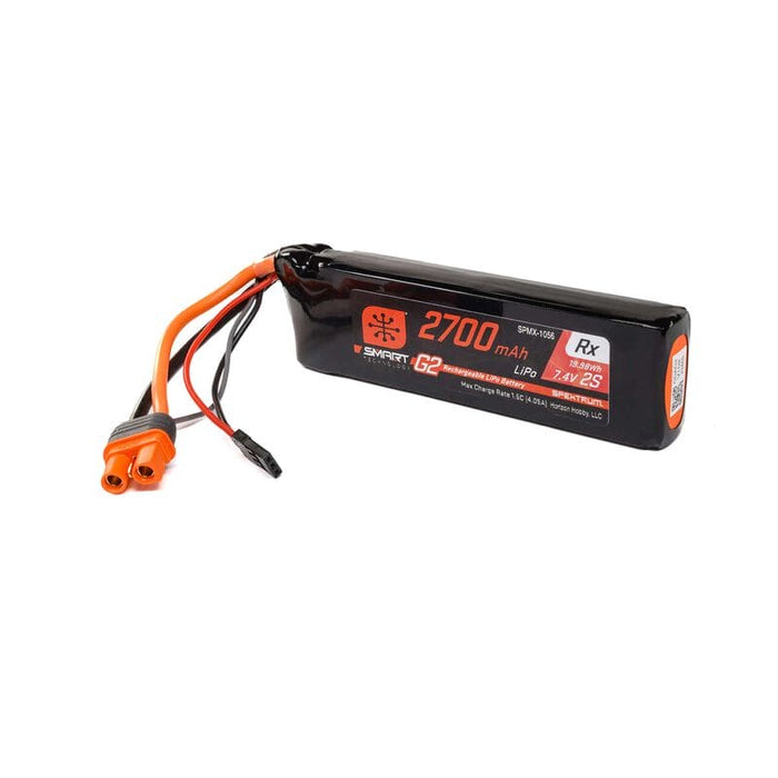 SPMX-1056 7.4V 2700mAh 2S 15C Smart G2 Receiver LiPo Battery: IC3