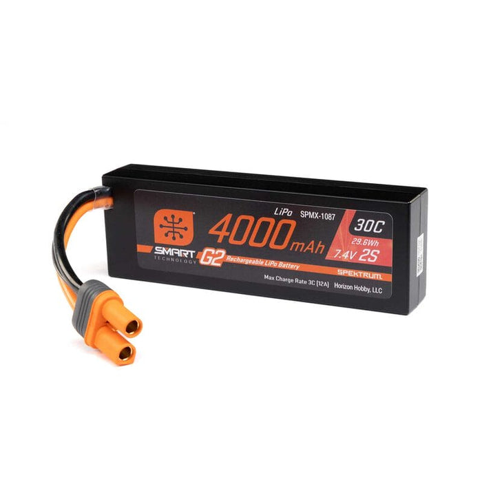 SPMX-1087	 7.4V 4000mAh 2S 30C Smart G2 Hardcase LiPo Battery: IC5
