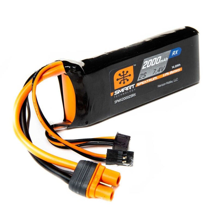 SPMX20002SRX 7.4V 2000mAh 2S 15C Smart LiPo Receiver Battery: Universal Receiver, IC3