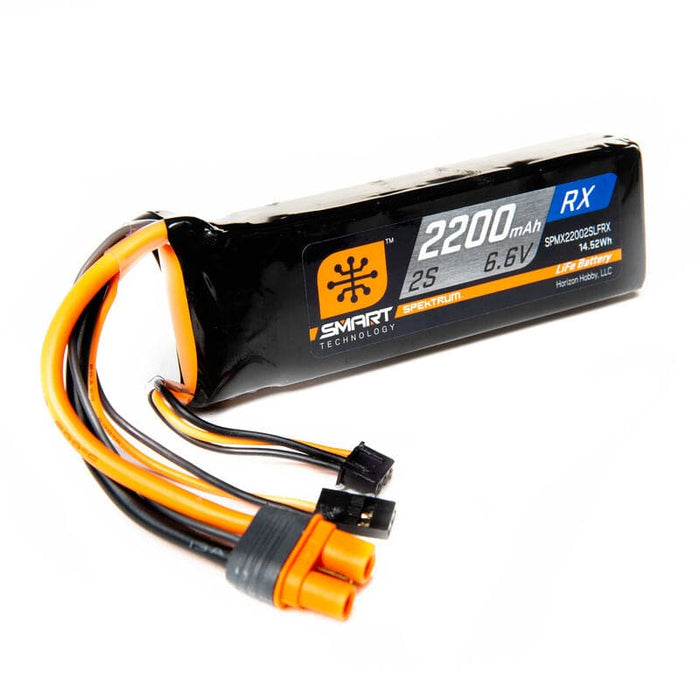 SPMX22002SLFRX 6.6V 2200mAh 2S 15C Smart LiFe Receiver Battery: Universal Receiver, IC3