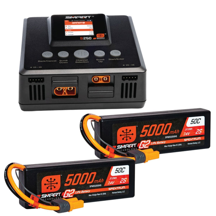 SPMXPSS500 Smart Powerstage 4S Surface Bundle: (2) G2 5000mAh 2S LiPo IC5 & S250 Charger