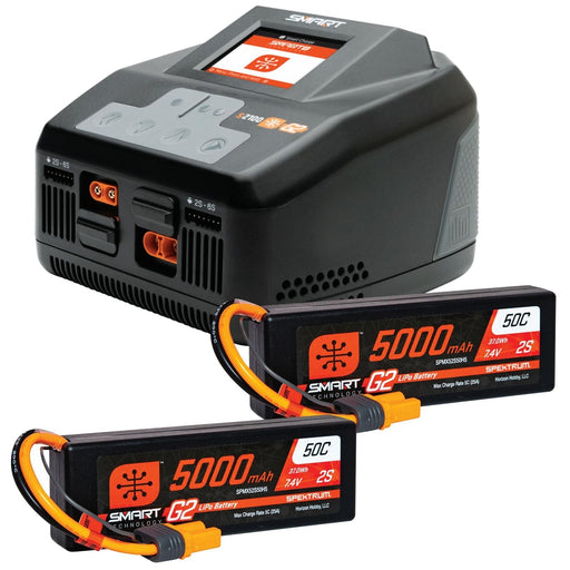 SPMXPSS550 Smart Powerstage 4S Surface Bundle: (2) G2 5000mAh 2S LiPo IC5 & S2100 Charger