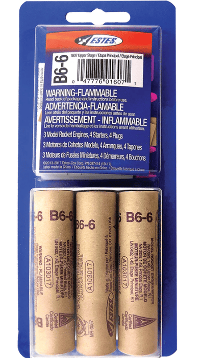 EST10037 Estes Rockets B6-6 (3 ea) - Bagged