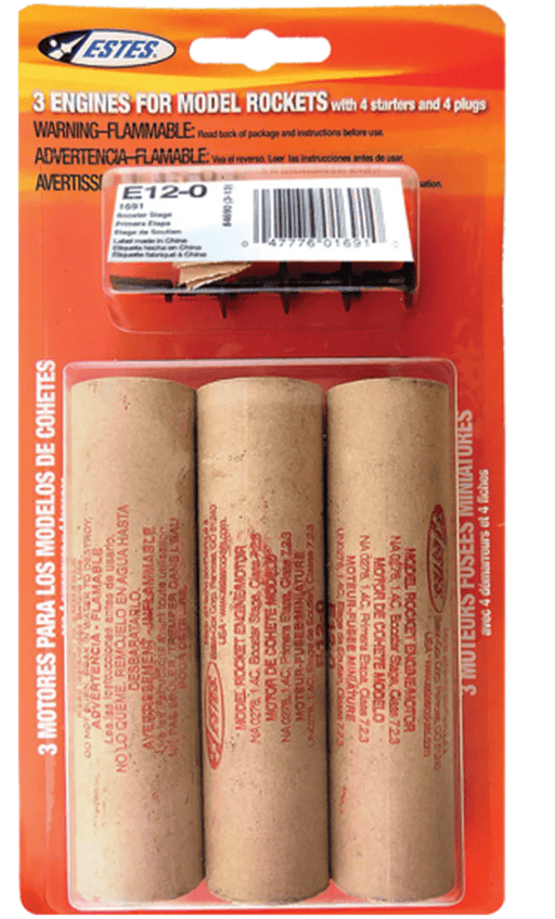 EST10050 Estes Rockets E12-0 (3 ea) - Bagged