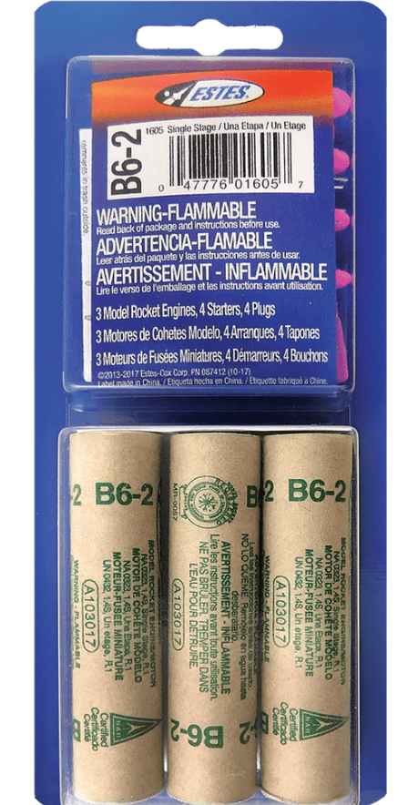 EST10020 Estes Rockets B6-2 (3 ea) - Bagged