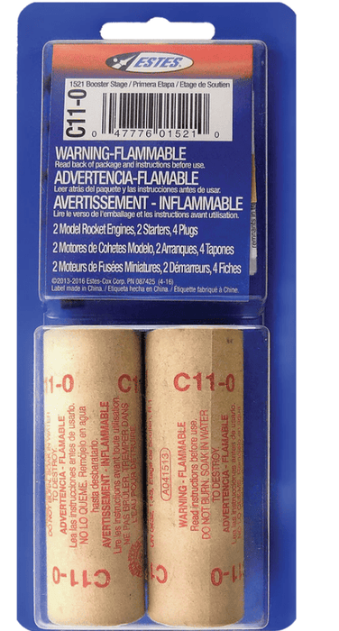 EST10048 Estes Rockets C11-0 (2 ea) - Bagged