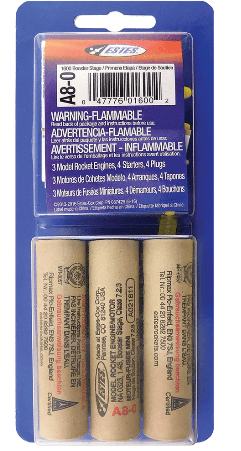 EST10045 Estes Rockets A8-0 (3 ea) - Bagged