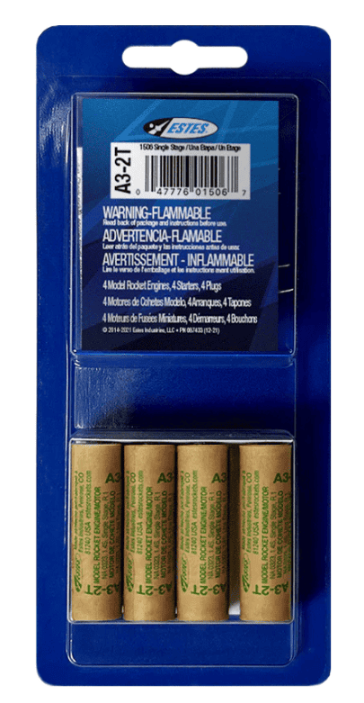 EST10012 Estes Rockets A3-2T Engines (4) - Bagged