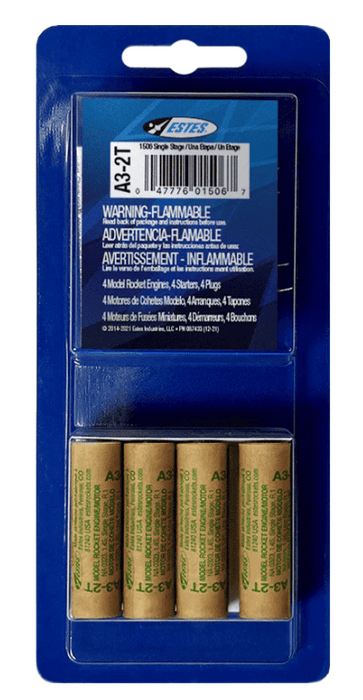 EST10012 Estes Rockets A3-2T Engines (4) - Bagged