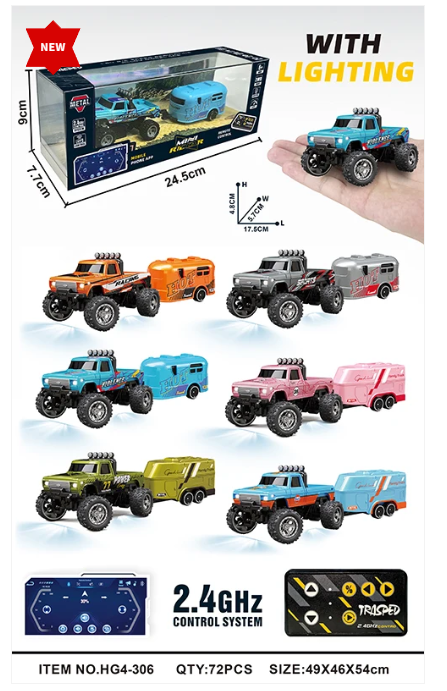 RCP-RCPHG4-306OR 1:64 Télécommandé avec contrôle par application - Camion 6 roues HG4-306 **commande n°HG4001 Canon télécommandé - Compatible avec tous les modèles HG4