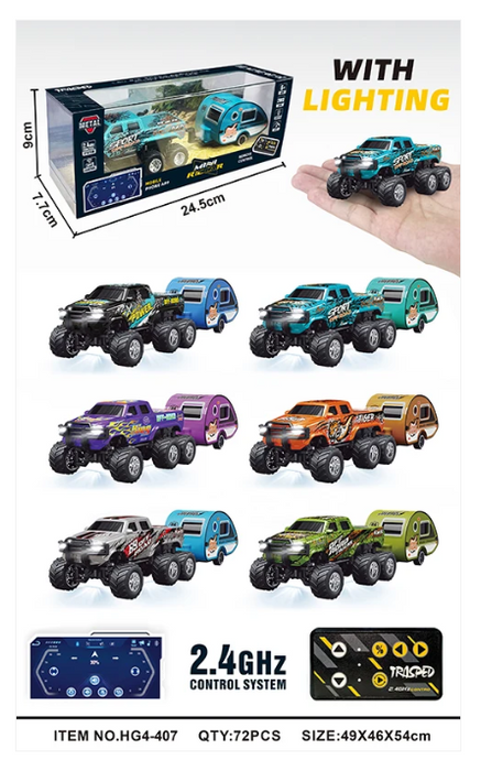 RCPHG4-407GRN 1:64 R/C Truck with trailer with APP control - Ford 6-wheeler HG4-407 **order #HG4001 Gun remote - Fits all HG4 models