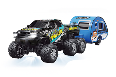 RCPHG4-407BK 1:64 R/C Truck with trailer with APP control - Ford 6-wheeler HG4-407  **order #HG4001 Gun remote - Fits all HG4 models
