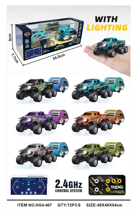 RCPHG4-407GY 1:64 R/C Truck with trailer with APP control - Ford 6-wheeler HG4-407  **order #HG4001 Gun remote - Fits all HG4 models