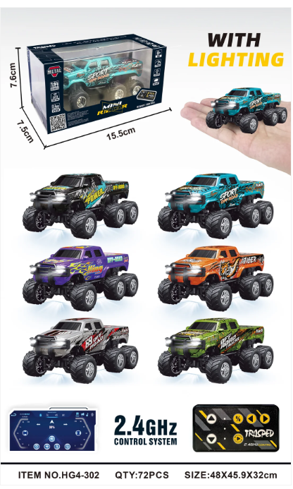 RCPHG4-302BL 1:64 R/C Six-wheel Chevrolet With APP control HG4-302 **order #HG4001 Gun remote - Fits all HG4 models
