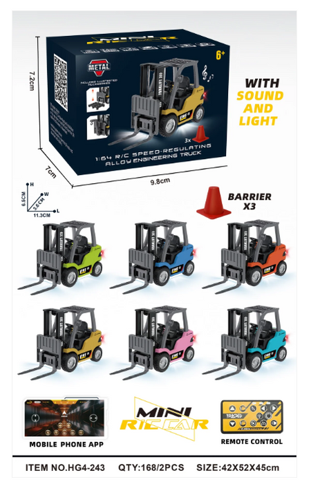 RCPHG4-243DKBL 1:64 R/C Forklift With APP control HG4-243 **order #HG4001 Gun remote - Fits all HG4 models