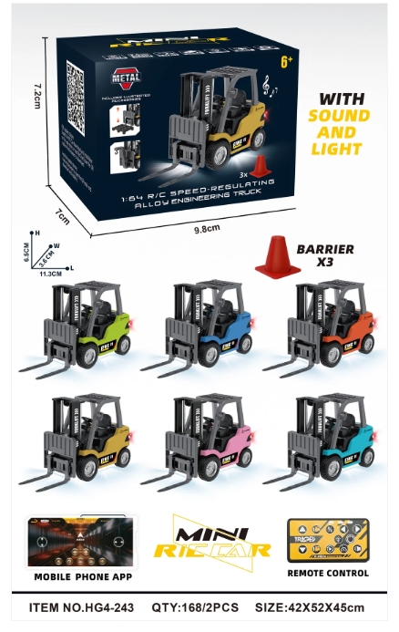 RCPHG4-243PK 1:64 R/C Forklift With APP control HG4-243 **order #HG4001 Gun remote - Fits all HG4 models