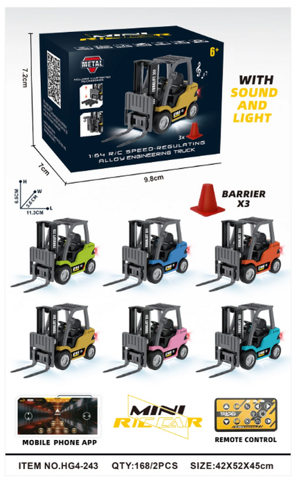 RCPHG4-243YL 1:64 R/C Forklift With APP control HG4-243 **order #HG4001 Gun remote - Fits all HG4 models