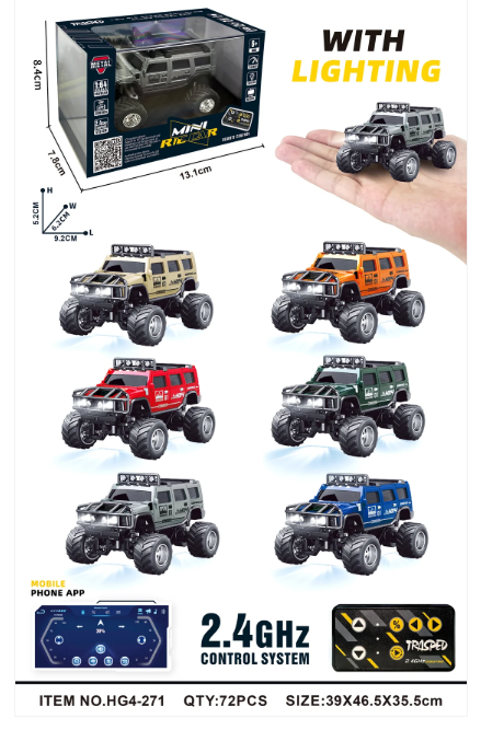 RCPHG4-271BL 1:64 R/C Hummer RC Car With APP control HG4-271 **order #HG4001 Gun remote - Fits all HG4 models