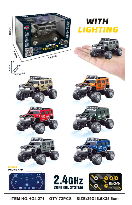 RCPHG4-271OR 1:64 R/C Hummer RC Car With APP control HG4-271 **order #HG4001 Gun remote - Fits all HG4 models