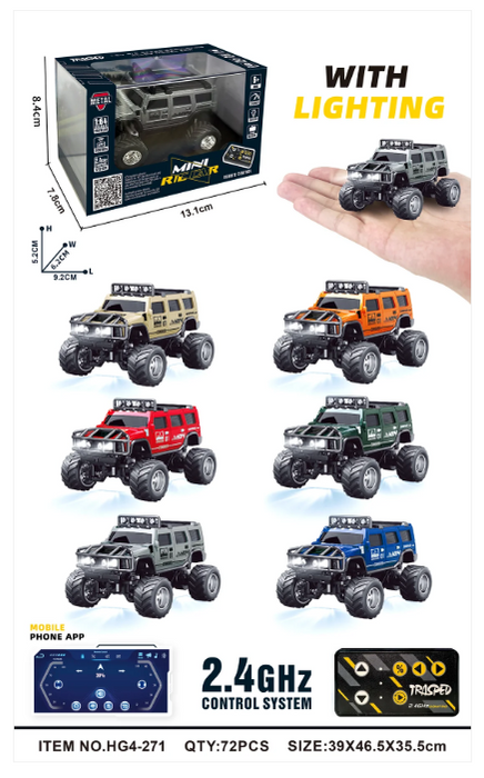RCPHG4-271GY 1:64 R/C Hummer RC Car With APP control HG4-271 **order #HG4001 Gun remote - Fits all HG4 models