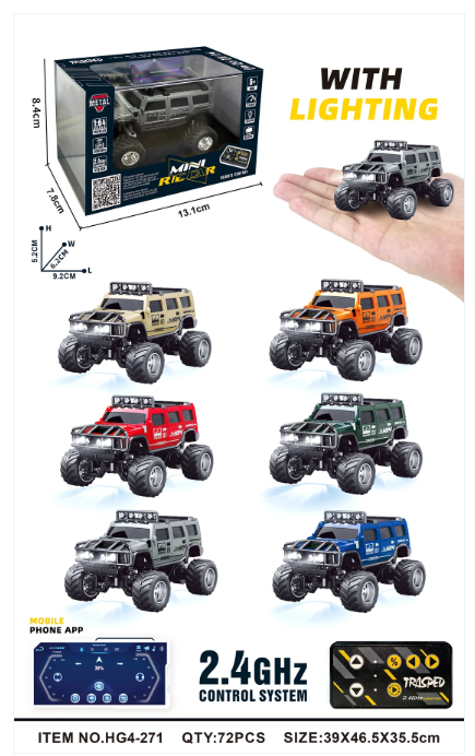 RCPHG4-271GRN 1:64 R/C Hummer RC Car With APP control HG4-271 **order #HG4001 Gun remote - Fits all HG4 models