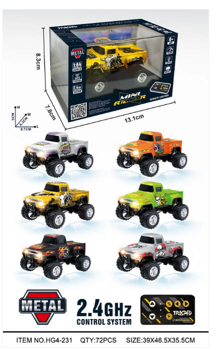 RCPHG4-231SL 1:64 R/C Monster Truck With APP control HG4-231 **order #HG4001 Gun remote - Fits all HG4 models