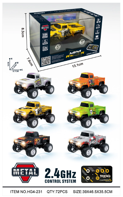 HG4-231(Yellow) 1:64 R/C Monster Truck With APP control HG4-231 **order #HG4001 Gun remote - Fits all HG4 models