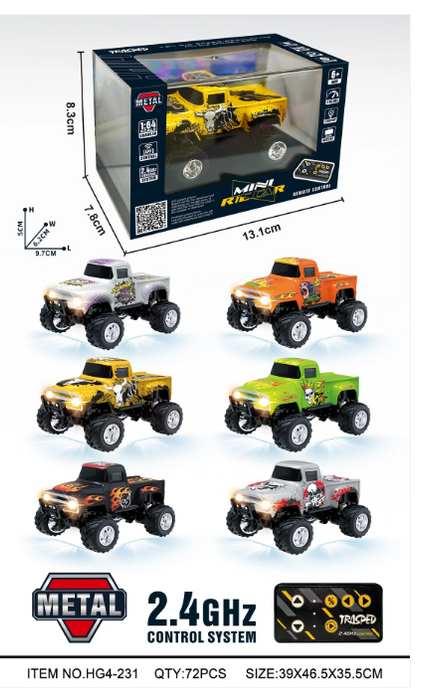 RCPHG4-231BK 1:64 R/C Monster Truck With APP control HG4-231 **order #HG4001 Gun remote - Fits all HG4 models