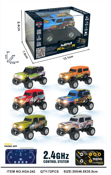 RCPHG4-242RD 1:64 R/C Bronco Off-Road Vehicle With APP control HG4-242 **order #HG4001 Gun remote - Fits all HG4 models